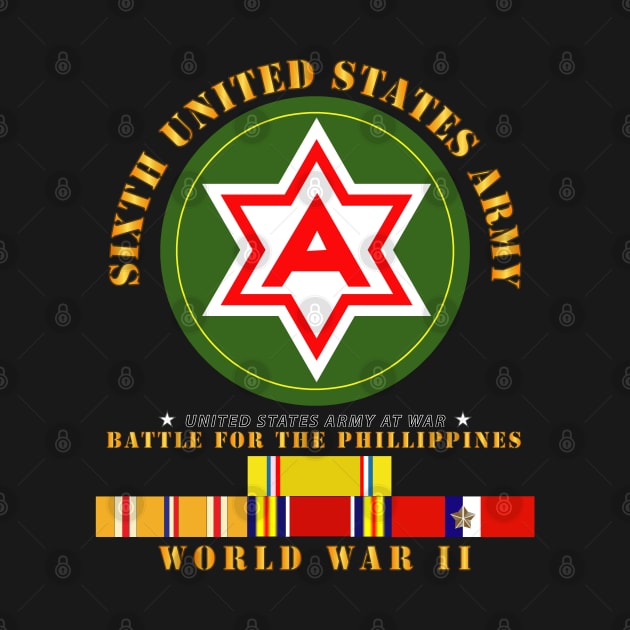 6th United States Army - Battle of Phil - WWII w PAC SVC by twix123844