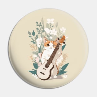 Bohomodern Cat Playing a Guitar Pin