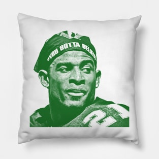 deion sanders - green solid style Pillow