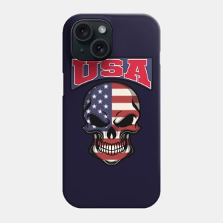 USA FLAG IN A SKULL EMBLEM Phone Case