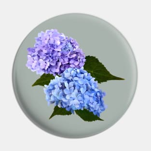 Two Hydrangea Blue and Lavender Pin