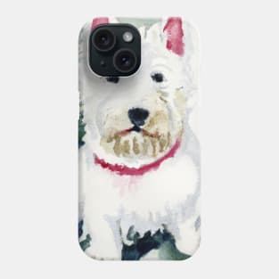 West Highland White Terrier Watercolor Painting - Dog Lover Gifts Phone Case