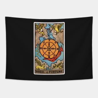 X. Wheel of Fortune Tarot Card Tapestry