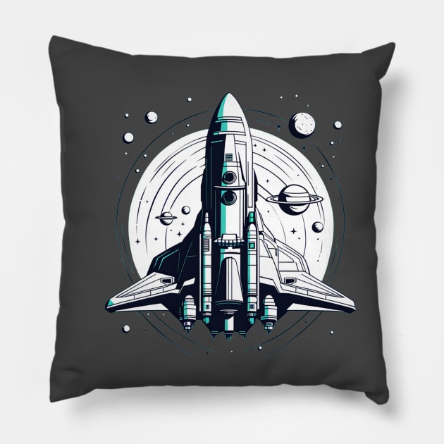 Space ship explorer galaxy adventurer design Pillow by Edgi