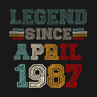 36 Years Old Legend Since April 1987 36th Birthday T-Shirt