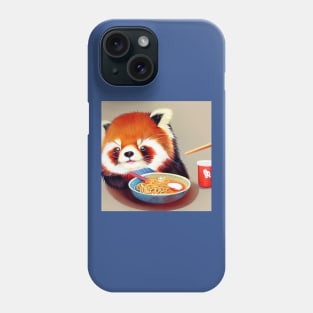 Kawaii Red Panda Eating Ramen Phone Case