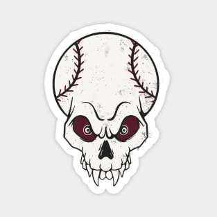 Baseball Skull Logo Vintage Grunge Men Magnet