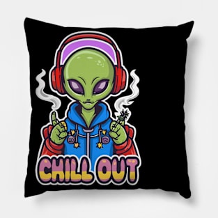 Galactic Grooves: Hip Hop Alien Pillow