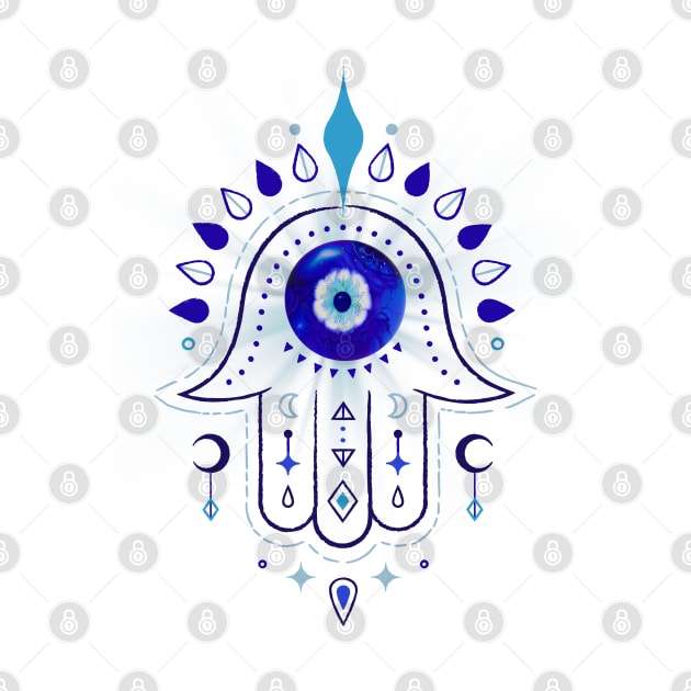 Hamsa Evil Eye Hand by Mazzlo Shop