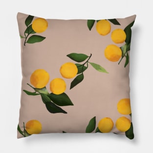 Lemons pattern mood happy citrus nude Pillow