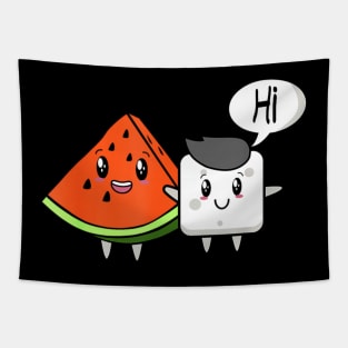 Watermelon Fruit Sugar Hi Funny Saying Quote Tropical Fruit Tapestry