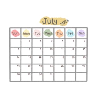 July 2024 Calendar T-Shirt