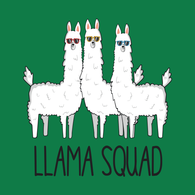 Llama Squad, Funny Cute Llama by Dreamy Panda Designs