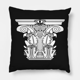 White corinthian-grenadian capital Pillow