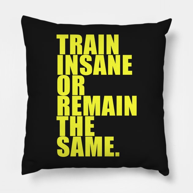 TRAIN INSANE OR REMAIN THE SAME. Pillow by jaynk