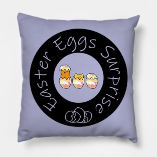 Funny Easter Eggs Surprise Kitty Cat Pillow