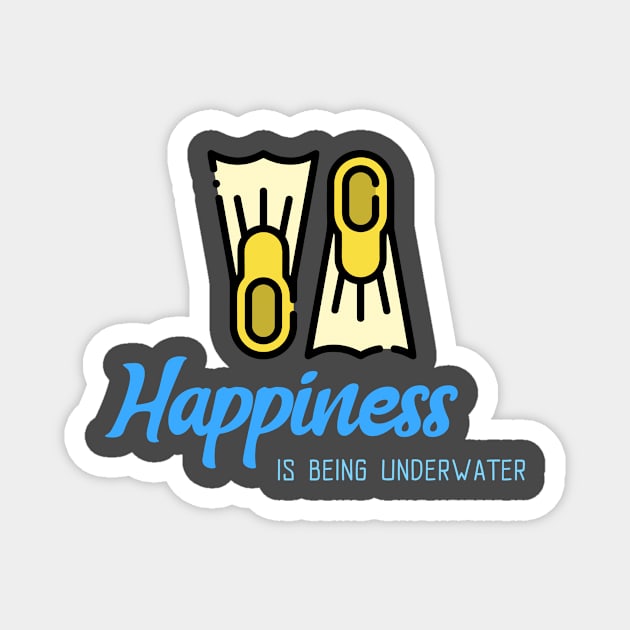 Happiness is being underwater Magnet by Fitnessfreak