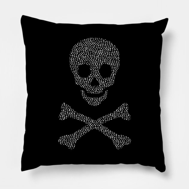 Cats Skull and Crossbones Pillow by Muzehack