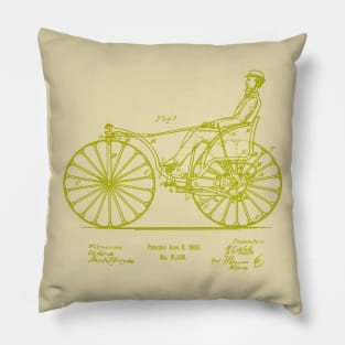 Bicycle Art Gift 1869 Velocipede Patent Pillow