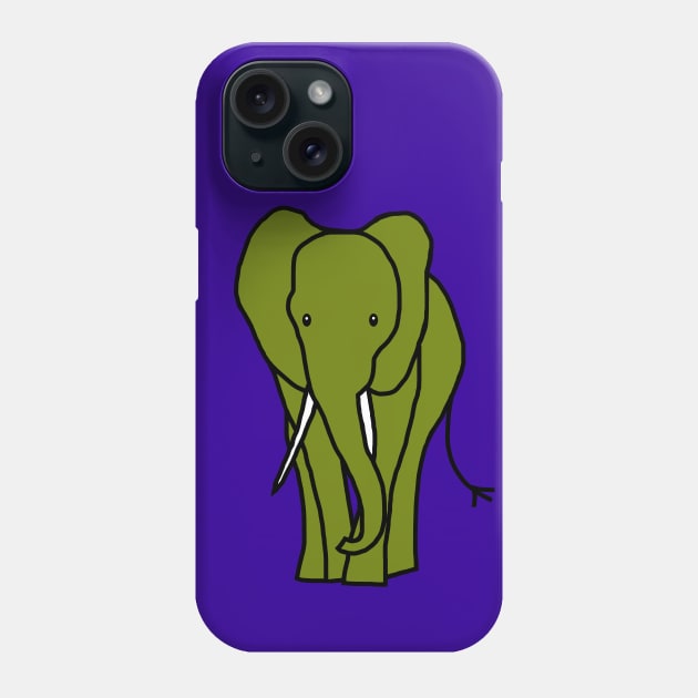 Green Elephant Phone Case by ellenhenryart