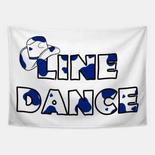 COUNTRY Line Dance Blue Cow Spots Tapestry