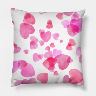 Cute Pink and Red Tiny Hearts Abstract Pattern Pillow