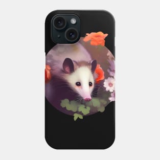 Opossum and flowers Phone Case