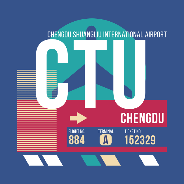 Chengdu, China (CTU) Airport Code Baggage Tag by SLAG_Creative