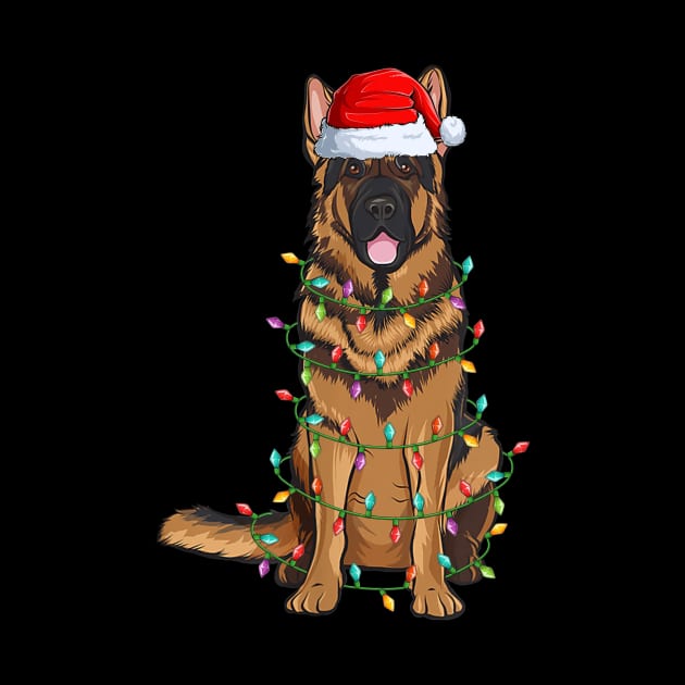 German Shepherd Christmas Lights Xmas Dog Lover by Magazine