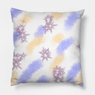 Purple yellow sparkle watercolor art Pillow