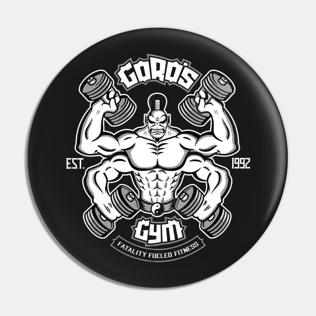 Goro's Gym - Mortal Kombat Gym Tee Pin by RetroReview