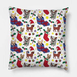 Christmas Chis! Christmas chihuahuas print Pillow