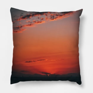 orange and pink summer Sunset Pillow