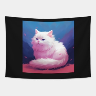 Snowy Serenity: The Allure of White Fluffy Cats Tapestry