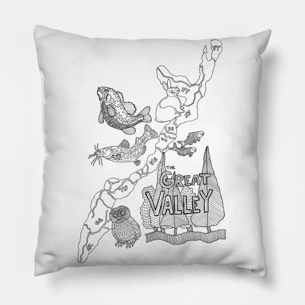 the Great Valley Map Pillow by Ballyraven