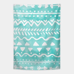 Loose bohemian pattern - aqua Tapestry