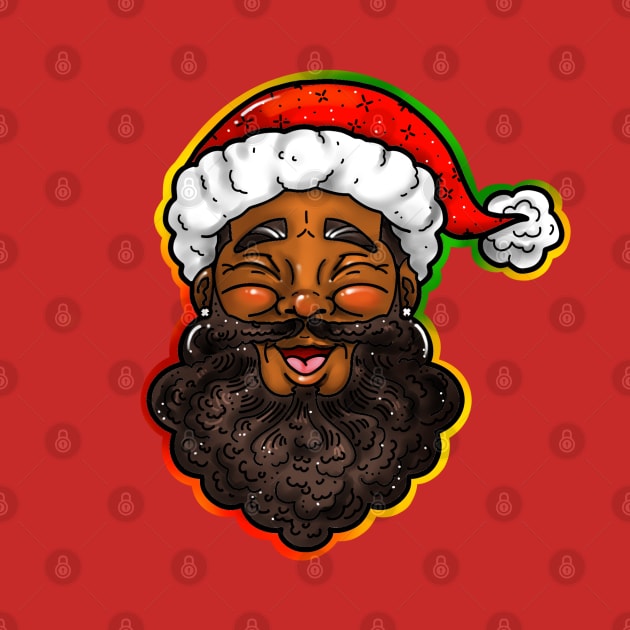 Smiling Black Santa Claus by Juliet & Gin