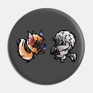 Kitsune and Wolfskin Pin