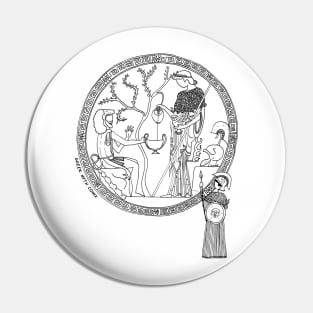 Greek Myth Comix - Athene and Heracles roundel Pin