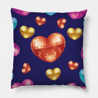 Disco Heart (Blue) Pillow