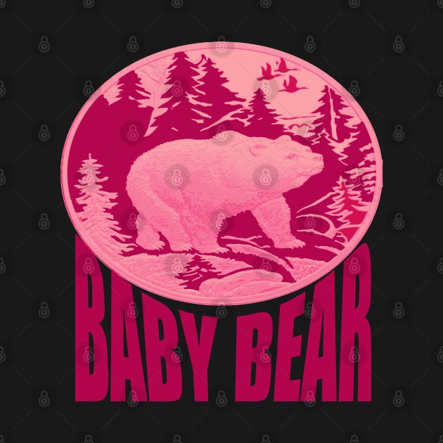 Pink Woodland Baby Bear Camping Cub by taiche