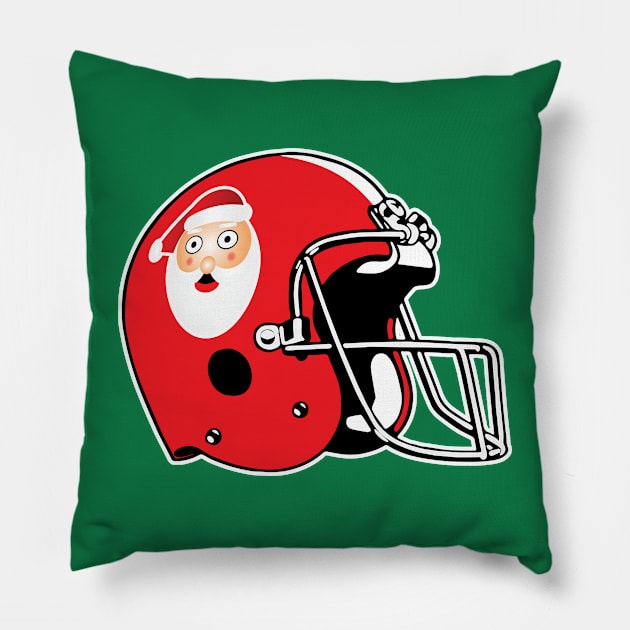 Surprised Santa Football helmet Pillow by HelmetAddict