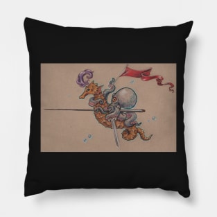 Octopus Knight with Seahorse Steed Pillow