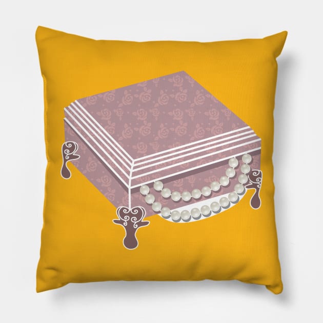 Pink jewelry box Pillow by Wlaurence