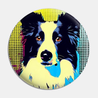 Border Collie pop art Pin