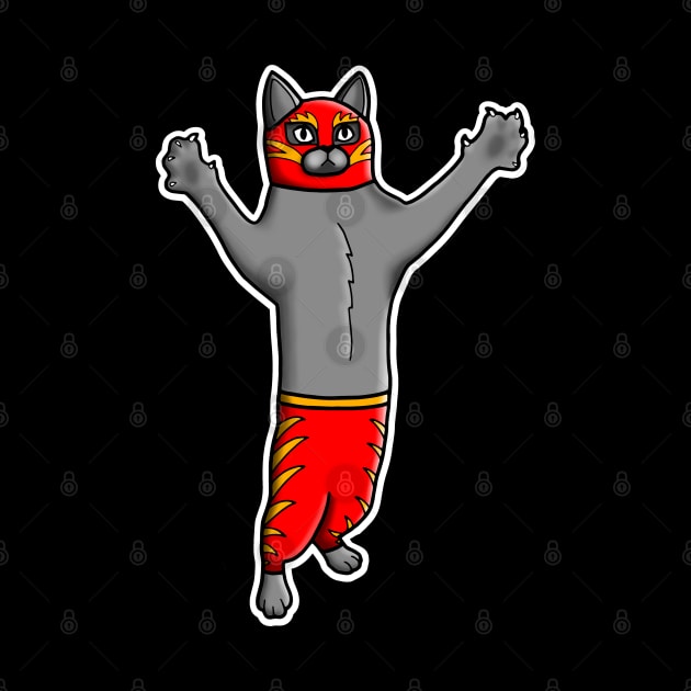 Gato Luchadore - Cat Luchador - Wrestler Kitty by prettyinink