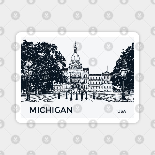 Michigan State USA Magnet by Lakeric
