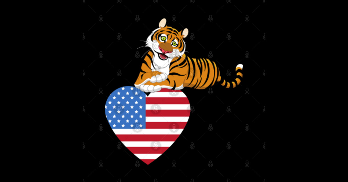 Tiger and USA flag - usa independence - Usa Independence - Posters and