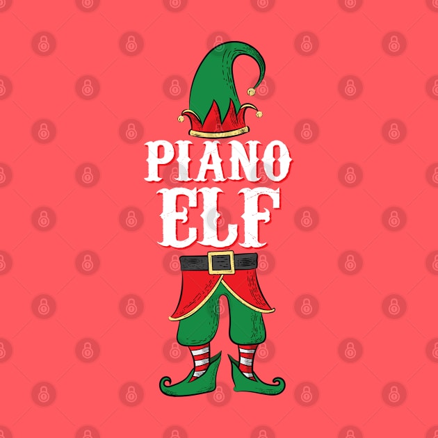 Piano Elf - Christmas Gift Idea for Piano Players design by Vector Deluxe