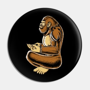 Big foot meditation peaceful mind fanny Sasquatch Pin